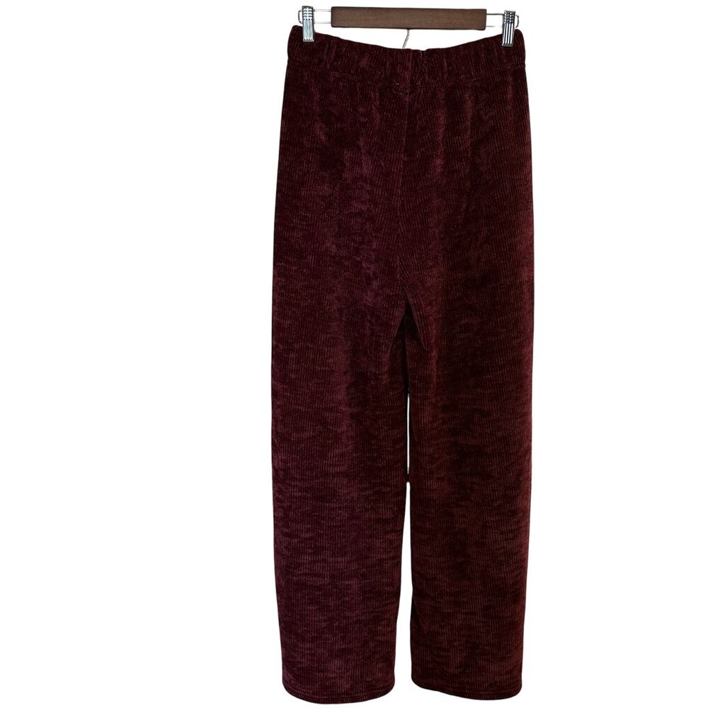 New! Umgee USA Women’s Sz Medium Cabernet Soft & Plush Knit Wide Leg Pant K632